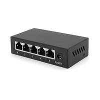 POE комутатор Merlion 4 POE 10/100+1 RJ45 10/100 зовнішній блок живлення 52V 0,92A Зображення