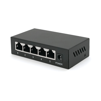 POE комутатор Merlion 4 POE 10/100+1 RJ45 10/100 зовнішній блок живлення 52V 0,92A Зображення