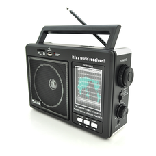 Радіоприймач GOLON RX99UAR, 5W, AM/FM радіо, Входи SD, USB,живлення від 220+АКБ+4*LR20, корпус пластмас, Black, BOX Изображение