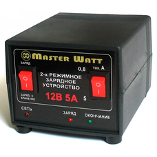Автоматичне ЗУ для акумулятора MW-AZU12-5A 12V (4.5-100Ah) (MF,WET,AGM,GEL), 180-245V, Ток заряда режим-0,8А/5А, крокодили в комплекті Изображение