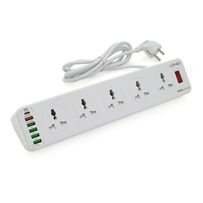 Мережевий фільтр LDNIO SC10610, 10 Розеток + 5 USB+Type-C, 2 м, перетин 3х0, 75мм, White, Box Зображення