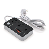 Мережевий фільтр LDNIO SC3412, 3 Розетки + 4 USB, 2 м, перетин 3х0,75мм, Black, Box Зображення