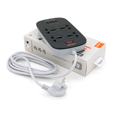 Мережевий фільтр LDNIO SC4407, 4 Розетки + 4 USB, 2 м, перетин 3х0,75мм, White, Box Зображення
