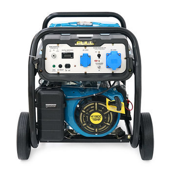 Генератор бензиновий FULL FGL 8000LE, 1-фазний 230V, 50Hz, 8.1kVA/6.5kW, бак 28 л, витрата 2.6 л/год, пуск: ручний/стартер (без АКБ), 720х530х610 мм, 78 кг Изображение
