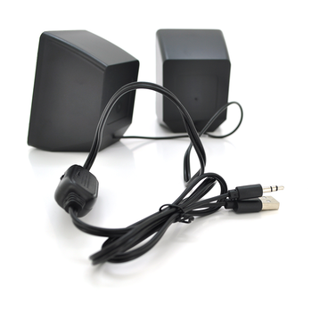 Колонки 2.0 Hotmai A16 USB+3.5mm, 2x3W, 20Hz-18KHz, з регулятором гучності, Black, BOX, Q24 Зображення