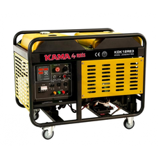 Генератор дизельний KDK12RE3, 3-фазний 220/400V, 50Hz, 12kVA/10kW, бак 34л, витрата 3 л/год, пуск: стартер, водяне охолодження, 1060x650x735 мм, 220 кг Зображення