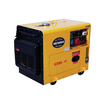 Генератор дизельний KDK7500SC3, 3-фазний 220/400V, 50Hz, 6.9kVA/5.5kW, бак 14.5 л, витрата 1.5 л/год, пуск: стартер (без АКБ), 850х550х720 мм, 160 кг Зображення