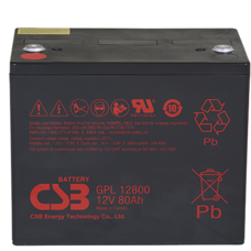 Акумуляторна батарея CSB GPL12800, 12V 80Ah (261х168х210 (220) Зображення