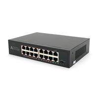 POE комутатор Merlion 14 POE 10/100+2 RJ45 10/100/1000+ вбудований блок живлення 52V 4.8A Зображення