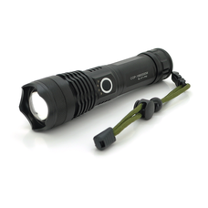 Ліхтарик Bailong BL-X71-P90, 3 режими, алюміній, акум 26650, USB кабель, BOX Изображение