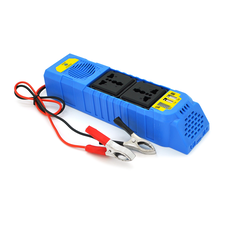 Інвертор напруги WS-105, 150Вт, 12/220 з апроксимованою синусоїдою, 2*USB 5V1A, 2 універсальна розетка, крокодили + дроти, BOX, Q50 Зображення