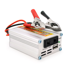 Інвертор напруги LY220W (DC:110W), 12/220V з апроксимованою синусоїдою, 1 універсальна розетка, 1*USB (DC:5V/2.4A), дроти+крокодили Зображення
