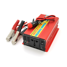 Інвертор напруги ERYUAN EY-1000 (600Вт), 12/220V, approximated, 1 універсальна розетка + USB, клем + крокодили + АЗУ, Box Зображення