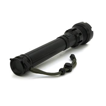 Ліхтар ручний Voltronic XHP90, 1LED XHP90, 45W, бічний світлодіод, 7 режими, ZOOM, 2х18650/6200mah, Black, IP40, кабель USB-Type-С, 260х60х35мм, BOX Зображення