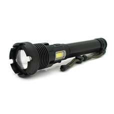 Ліхтар ручний Voltronic XHP90, 1LED XHP90, 45W, бічний світлодіод, 7 режими, ZOOM, 2х18650/6200mah, Black, IP40, кабель USB-Type-С, 260х60х35мм, BOX Изображение