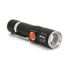 Ліхтар ручний PIPO PPF-616, 1LED Cree Q5, 10W, 3 режими, ZOOM, 18650/2400 вбудований, Black, IP44, USB, 112х28х24мм, BOX Зображення