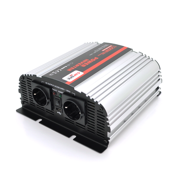 Інвертор напруги Carspa-1200-242 (1200Вт), 12/220V, approximated,  2Shuko, USB, клеми, Box Q4 Зображення