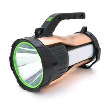Ліхтар пошуковий Haoerliang HEL-T96, 1LED+COB T6, 10W, 3+2+2 режими, 20000mah, Black/Gold, IP40, USB кабель+Solar, 200х95х140мм, BOX Изображение