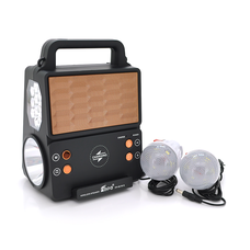 Ліхтар переносний KENSA FP-05-W-S-L+Solar+FM+MP3+Bluetooth+AUX, 2 лампи дод. освітлення, 2 режими, заряд від 5V, батарея 2*18650, Box Изображение