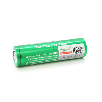 Акумулятор 18650 Li-Ion Vapcell INR18650 R25, 2500mAh, 20A, 4.2/3.6/2.5V, Green Зображення