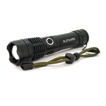Ліхтарик Balog BL-X71-P90, Zoom, 3 режими, алюміній, компас, акум 18650, USB кабель, BOX Изображение