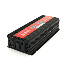 Інвертор напруги Demuda, 800W 12/220V з апроксимованою синусоїдою, 1 універсальна розетка, USB, клемні дроти Зображення