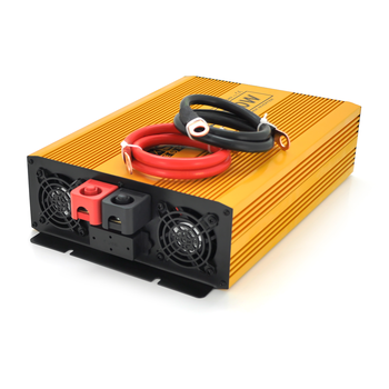 Інвертор напруги Mexxsun MXSPSW-2000, 12V/220V, 2000W з правильною синусоїдою, 2 Shuko, клемні дроти, Q2 Зображення