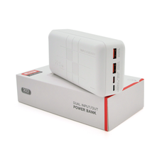 PowerBank XO-PR189 30000mAh,Input:5V/2.5A,9V/2A,12V/1.5A(Type-C,MicroUSB),Output: 4.5V/5A,5V/4.5A,5V/3A,9V/2A,12V/1.5A(2хUSB,Type-C),Q44,plastic,White Зображення