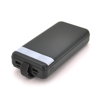PowerBank XO-PR156 30000mAh, flashlight, Input: 5V/2.5A, 9V/2A, 12V/1.5A (Micro, Type-C, Lightning), Output: 5V/3A, 9V/2A, 12V/1.5A(3USB, Type-C),Q30,plastic,Black Зображення