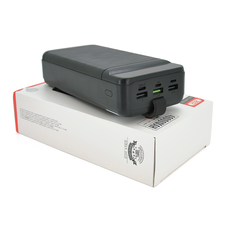 PowerBank XO-PR157 40000mAh, flashlight, Input:DC5.0V/ 2.5A,9V/2A, 12V/1.5A (Micro, Type-C, Lightning), Output: 5V/3А, 9V/2А, 12V/1,5А(3USB,Type-C),Q24,Black Зображення