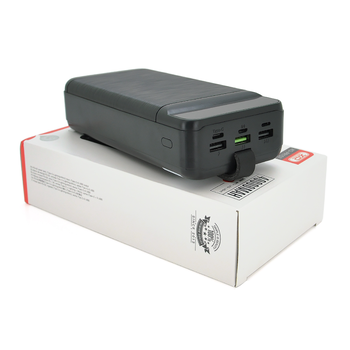 PowerBank XO-PR157 40000mAh, flashlight, Input:DC5.0V/ 2.5A,9V/2A, 12V/1.5A (Micro, Type-C, Lightning), Output: 5V/3А, 9V/2А, 12V/1,5А(3USB,Type-C),Q24,Black Зображення