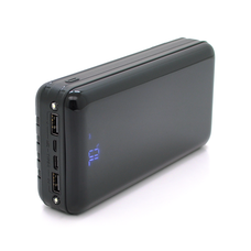 PowerBank Bix-30000mAh, Input:MicroUSB+Type-C, Output:4USB/Type-C/MicroUSB/Lightning, QC22.5W/PD20W, Black Зображення