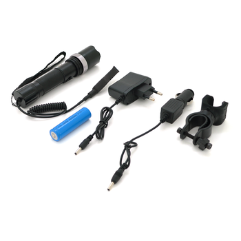 Ліхтар підстовбурний Watton WT-040, 1LED CREE Q5, 3W, 3 режими, кабель з кнопкою, ZOOM,18650 /ААА/6800mah, Black, IP40, СЗУ+АЗУ, 160х40х30мм, BOX Зображення