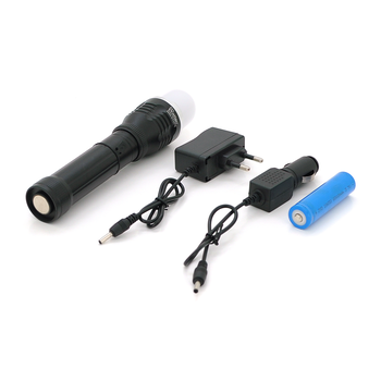 Ліхтар ручний Watton WT-282, 1LED CREE Q5, 3W, 2 режими, ZOOM,18650 /ААА/1300mah, Black, IP40, СЗУ+АЗУ, 190х45х30мм, BOX Зображення