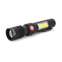 Ліхтар ручний Watton WT-601, P50 + 16 SMD COB, 2+2 режими, ZOOM, 18650/2400mah, Black, IP40, USB Type-C, МАГНІТ, 138х28х26мм, BOX Изображение
