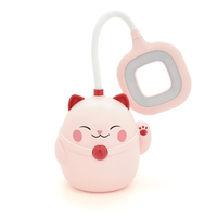 Гнучка настільна лампа PINK CAT з органайзером СS-290-3, 2 режими, 4,2V 600mAh. 3 години роботи, 42см, 200гр, Box Зображення