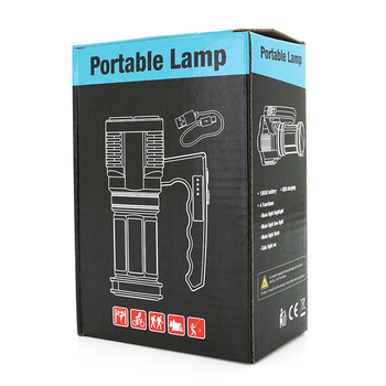 Ліхтар пошуковий Portable Lamp YT-81043, 4LED T6+COB, 5W, 3+1 режим, 1200mah, Black, IP40, USB кабель, 140х70х90мм, BOX Зображення