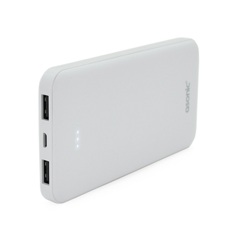 Powerbank ASONIC AS-P10 10000mAh, Output 2USB, White, (215g), Blister Зображення