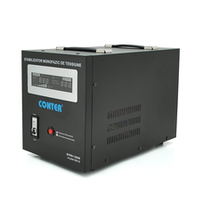 Стабілізатор напруги релейний Conter SVRH-10000VA/7000W однофазний, напольного монтажу, LED дисплей, DC150-270V, AC230±8%, 2*Shuko, Q4 Изображение