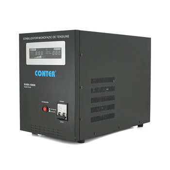 Стабілізатор напруги релейний Conter SVRH-15000VA/10500W однофазний, напольного монтажу, LED дисплей, DC150-270V, AC230±8%, 2*Shuko, Q1 Изображение