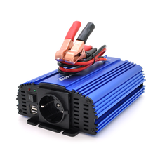 Інвертор напруги Tommatech MS-600, 12V/220V, 600W з апроксимованою синусоїдою, 1Shuko, USB, клемні дроти, АЗУ+ затискачі, Q15 Зображення