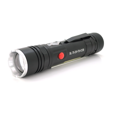 Ліхтарик Bailong BL-26+COB, Zoom, 3 режими, алюміній, компас, акум 18650, USB кабель, магніт, СЗУ, BOX Изображение
