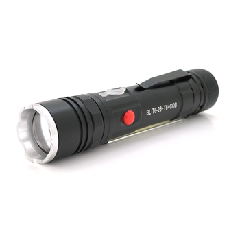 Ліхтарик Bailong BL-26+COB, Zoom, 3 режими, алюміній, компас, акум 18650, USB кабель, магніт, СЗУ, BOX Зображення