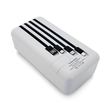 PowerBank Bix-50000mAh, Input:MicroUSB+Type-C, Output:4USB/Type-C/MicroUSB/Lightning, QC22.5W/PD20W, White Изображение