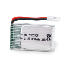 Акумулятор 7*20*30P 25C, 3.7V (350mAh), 2 контакти Изображение