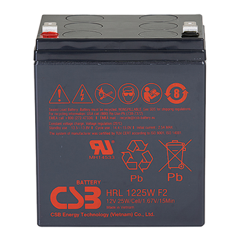 Аккумуляторная батарея CSB HRL1225WF2, 12V 5.8Ah (90х70х106мм) Зображення
