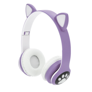 Бездротові навушники Bluetooth Cat Ear YR-28 Led, Purple Зображення