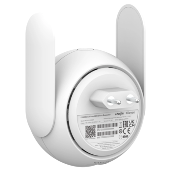 Двохдіапазонний Mesh Wi-Fi репітер Ruijie Reyee RG-EW1200R, 2.4 GHz/300 Mbps, 5 GHz/867 Mbps 128х102х60 мм Зображення
