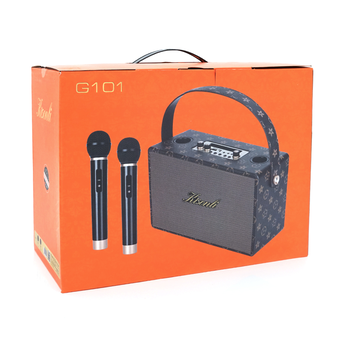 Колонка Kisonli G101 Bluetooth 5.0,Two microphone, 2х15W, 2400mAh, USB, DC: 5V/1A, BOX, Brown, Q8 Зображення