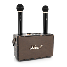 Колонка Kisonli G101 Bluetooth 5.0,Two microphone, 2х15W, 2400mAh, USB, DC: 5V/1A, BOX, Brown, Q8 Зображення